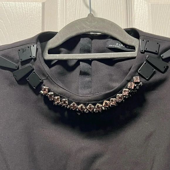 ZARA Women’s Peplum Jeweled Sleeveless Top Medium - Picture 3 of 6